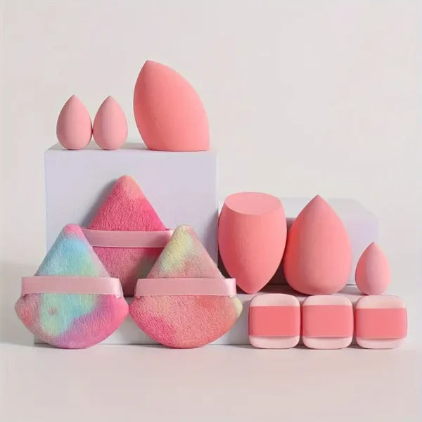 12-Piece Multi-functional Makeup Sponge Puff Set, Flawless Blending For Liquids, Creams & Powders, - Image 3